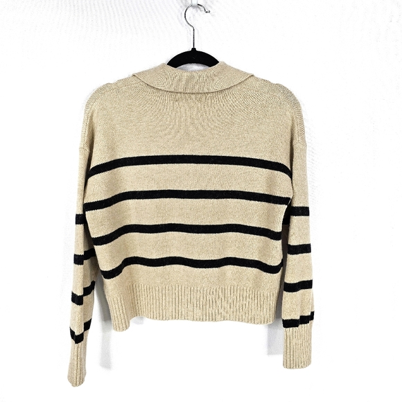 Old Navy Striped V-Neck Sweater - Tan and Black - Picture 3 of 5